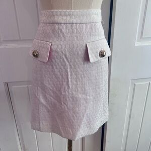 Sail To Sable White Gold Pocket Mini Skirt Pattern Gold Accents Size 6 EUC
